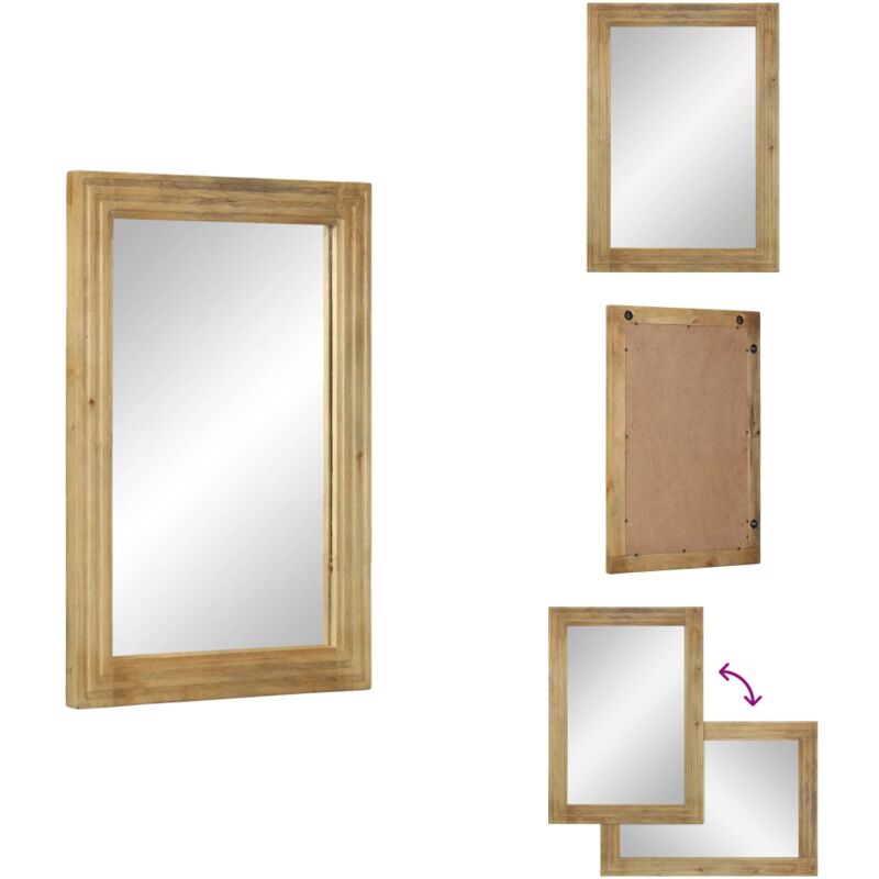 Vidaxl - Miroir salle de bain marron 50x70x2,5 cm bois de manguier - Miroir De Salle De Bain - Miroirs De Salle De Bain - Miroir - Miroir Mural