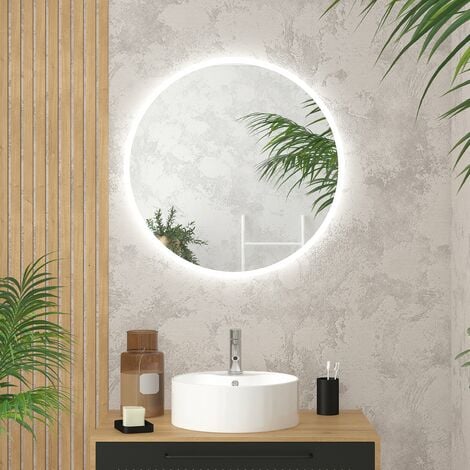 Miroir salle de bain ROND avec éclairage LED - disponible en plusieurs tailles - GO LED