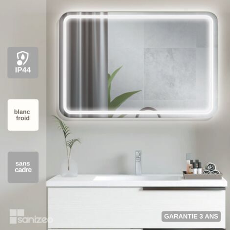 Miroir Salle de Bains Lumineux AUSTRIA avec Éclairage Frontal et Rétro-Éclairé 100x80 by SANIZÉO