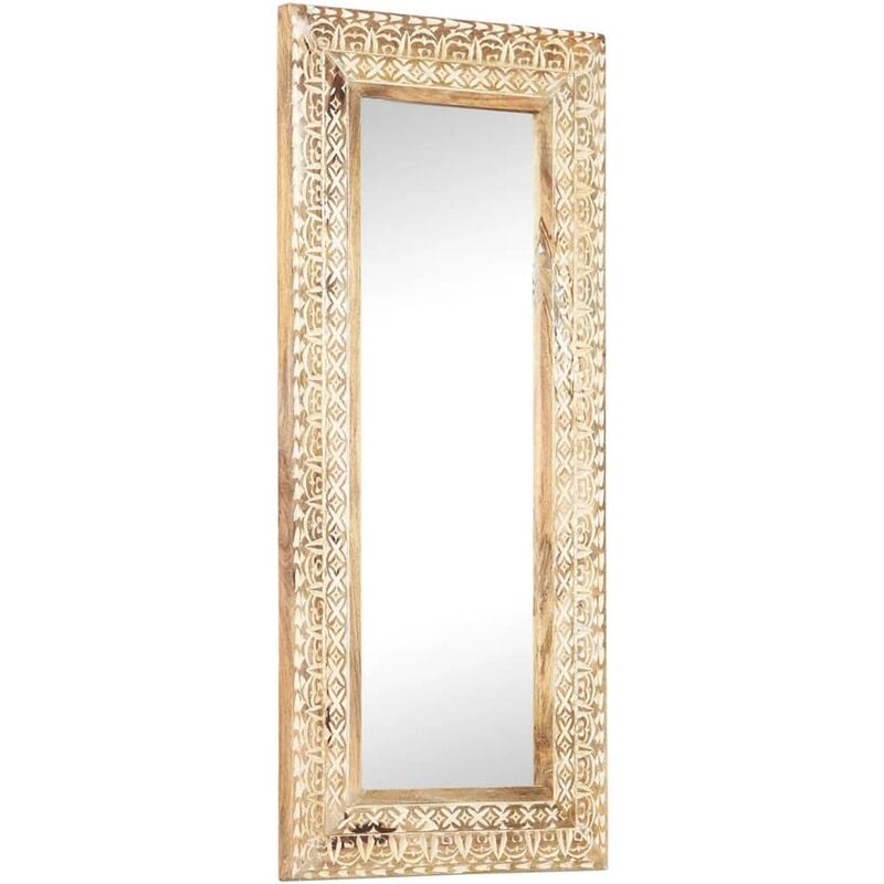 Maison Chic - Miroir sculpté à la main Miroir déco pour Salle de bain Salon Chambre ou Dressing 110x50x2,6 cm Bois de manguier solide 75751