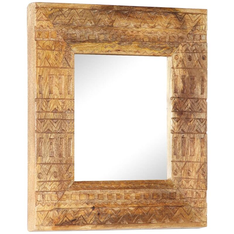 Miroir sculpté à la main 50x50x11 cm Bois de manguier solide Vidaxl n/a