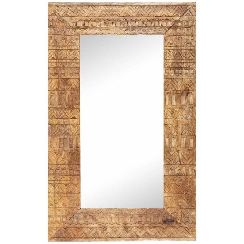 Miroir sculpté à la main 80x50x2, 5 cm bois de manguier solide pwfn77506 Maisonchic