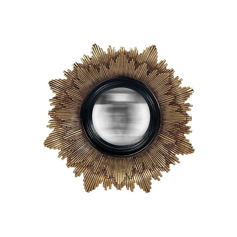 Miroir soleil convexe doré 20cm