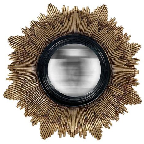 Miroir soleil convexe doré 20cm
