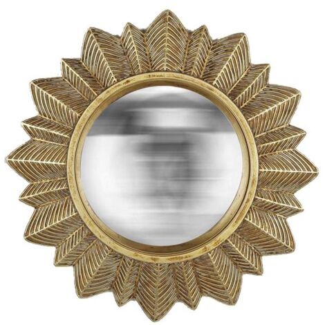 Miroir soleil convexe doré 23cm