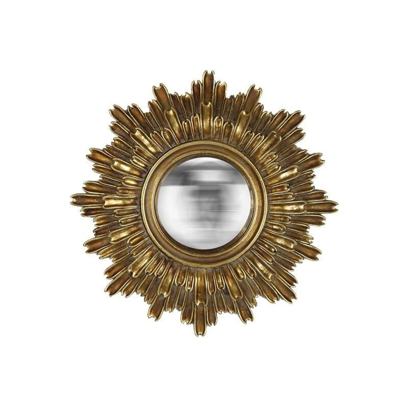 Miroir soleil convexe doré 24cm