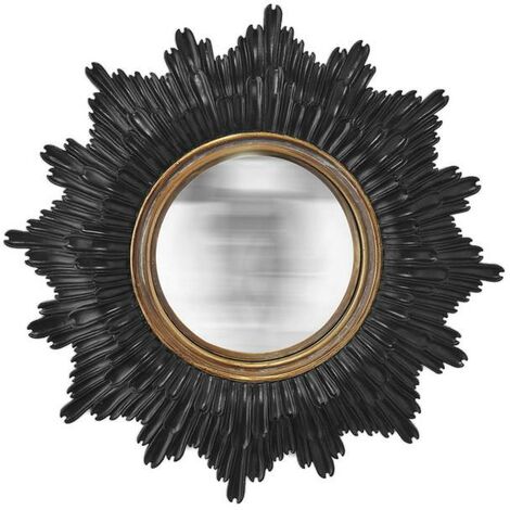 Miroir soleil convexe doré 24cm