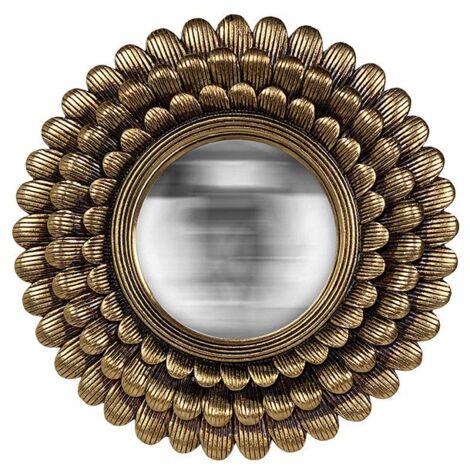 Miroir soleil convexe doré 28cm
