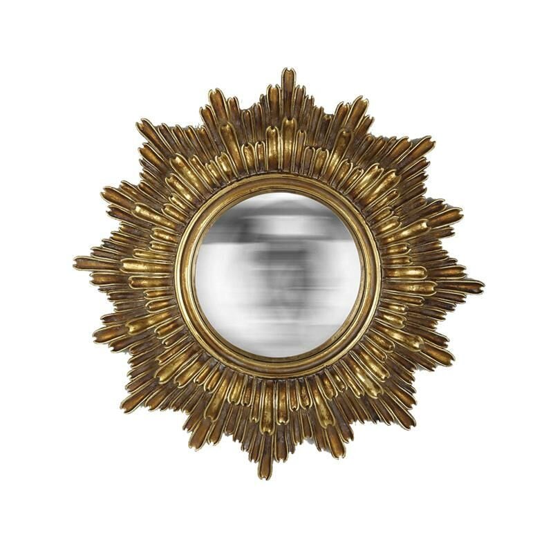 Emde - Miroir soleil convexe doré 30cm