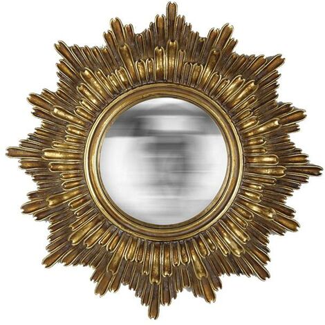 Miroir soleil convexe doré 30cm