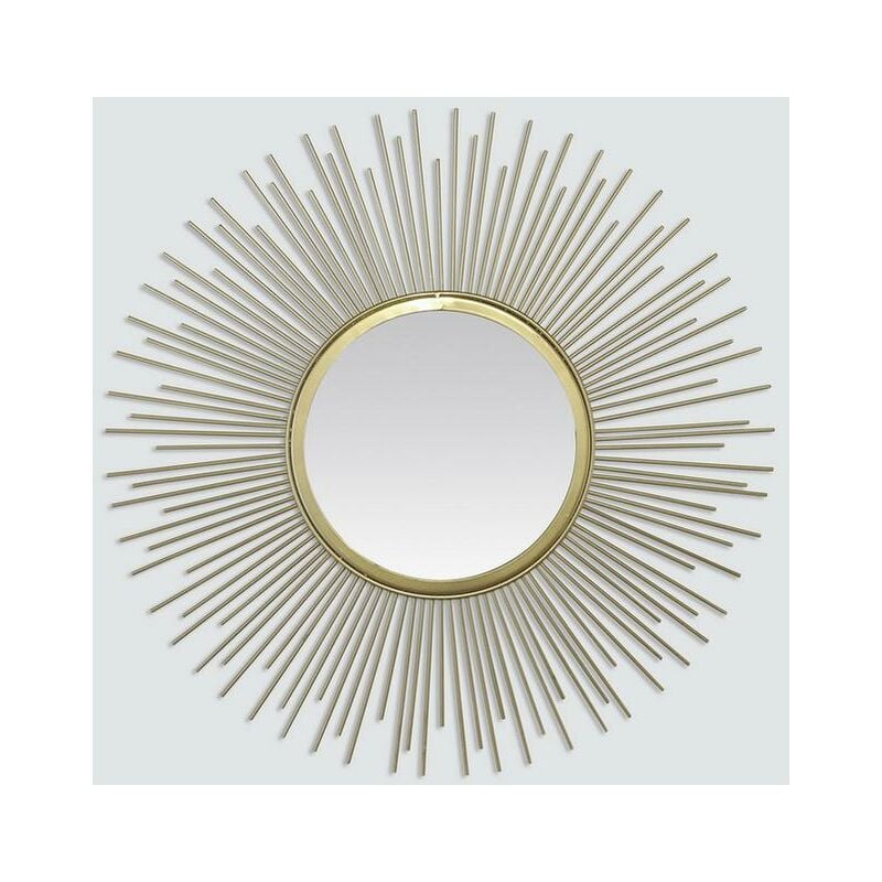 Miroir soleil doré 50x50cm
