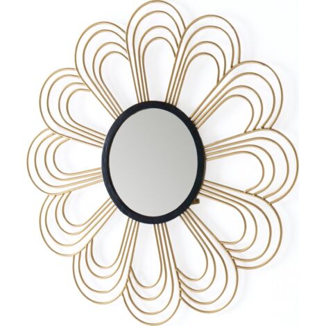 Miroir soleil élégant doré et noir - Or solaire sur fond noir