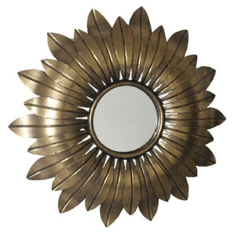 Miroir soleil métal doré 43,5cm