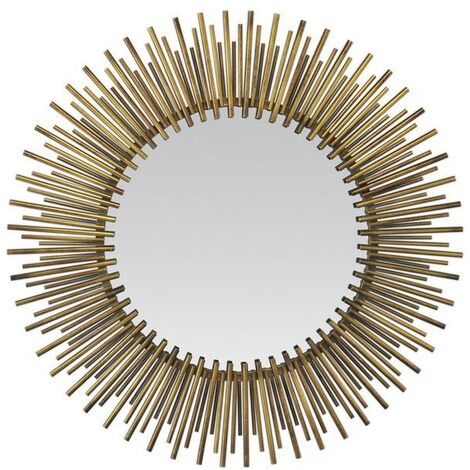 Miroir soleil métal doré 80cm