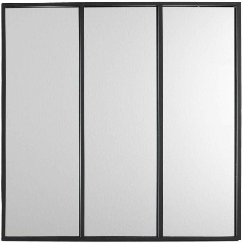 Toilinux - Miroir style verrière en 3 parties en métal