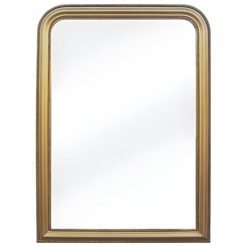 Vente-unique - Miroir style vintage en bois de paulownia - l. 80 x h. 110 cm - Doré effet laiton - heloise
