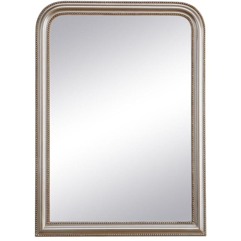 Vente-unique - Miroir style vintage en bois de paulownia - l. 80 x h. 110 cm - Champagne - heloise