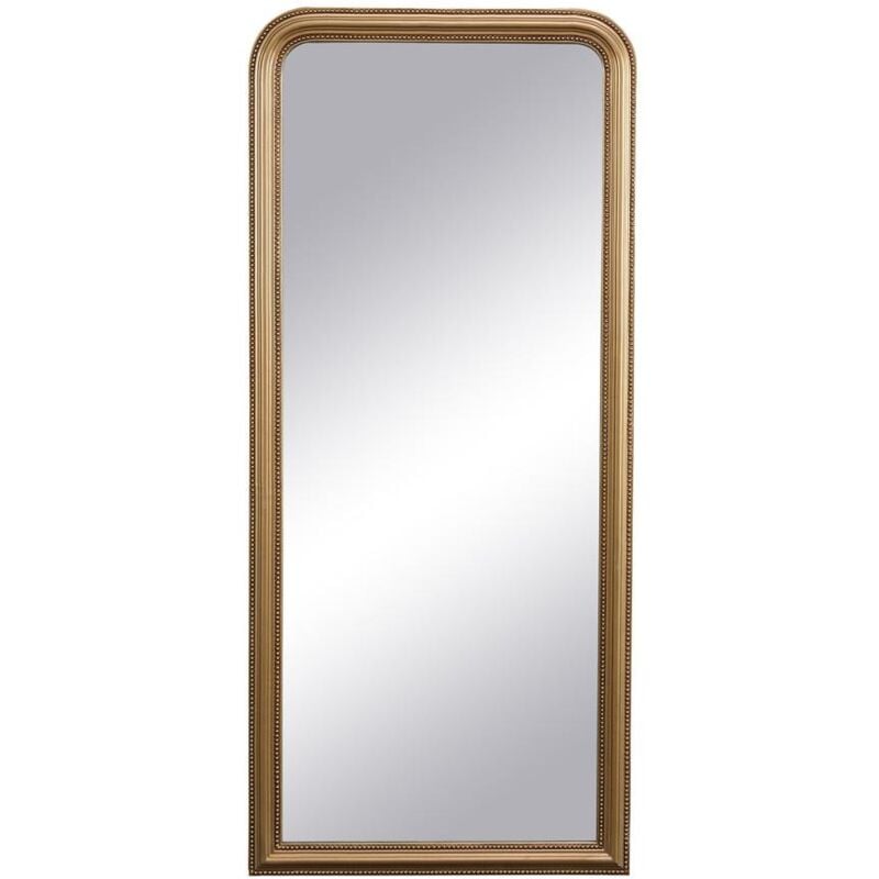 Grand miroir style vintage en bois de paulownia - l. 80 x h. 180 cm - Doré effet laiton- heloise