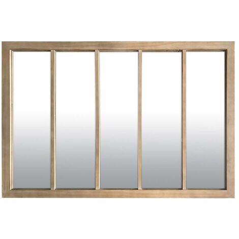 Miroir sur pied 140 x 90 cm – 5 bandes en bois clair – Design industriel pour décoration intérieure – Éclairage et profondeur d'espace – Emde - BOIS 140 X