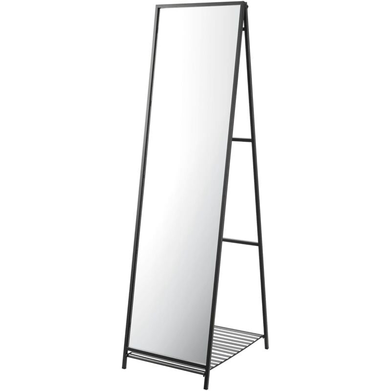 Helloshop26 - Miroir sur pied 160 x 44 x 60 cm noir
