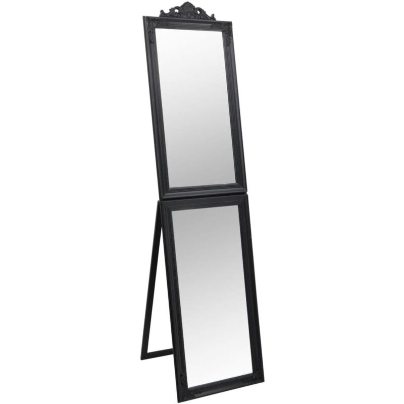 Miroir sur pied Noir 40x160 cm Vidaxl