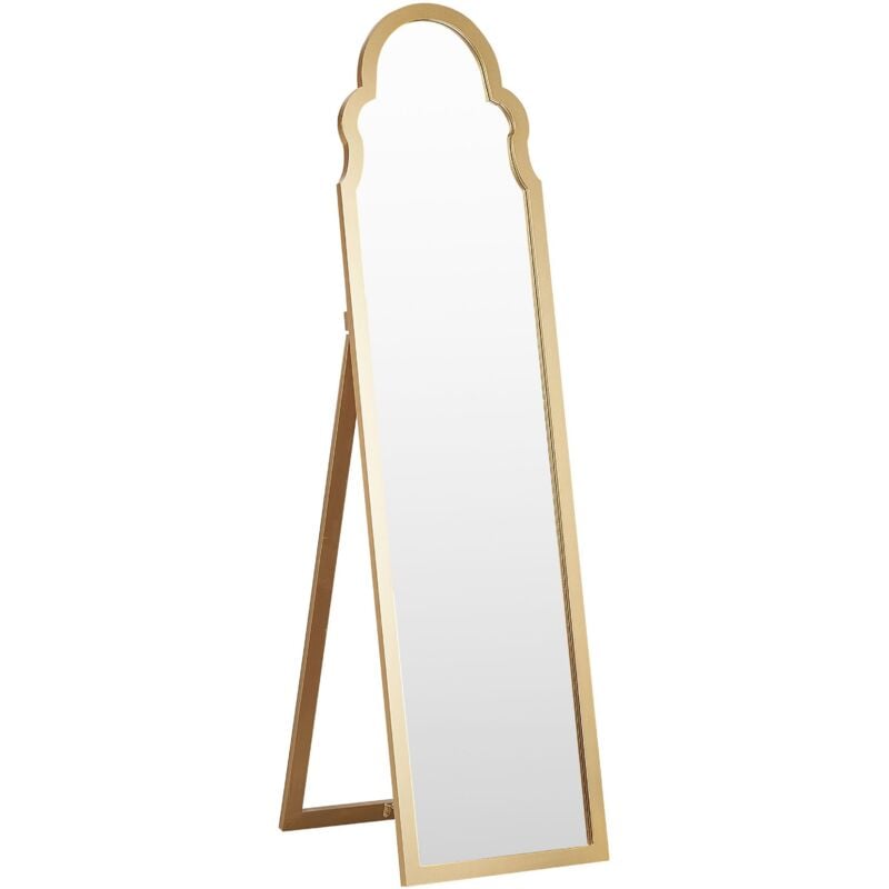 Beliani - Miroir de Maquillage Moderne à Cadre Décoratif Doré 40 x 150 cm Chatillon
