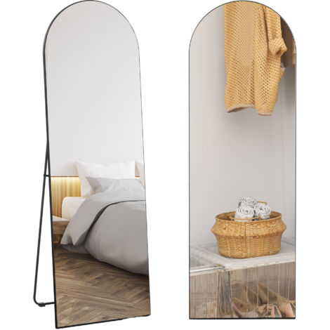 Miroir sur pied arqué de 150 cm , Noir