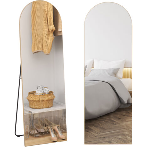 Miroir sur pied arqué de 150 cm , Teinte dorée