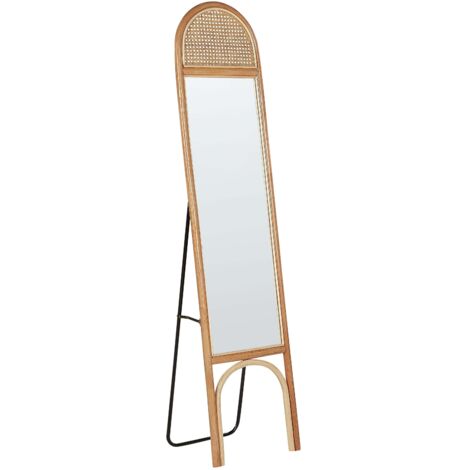 Miroir sur Pied Boho en Rotin Ovale 168 x 41 cm Salon Chambre Accessoires Maison Naturel Brussey