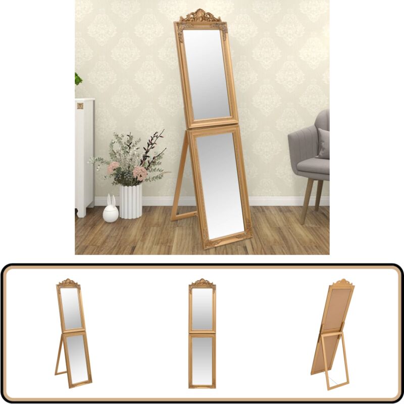 Miroir sur pied Doré 50x200 cm - Miroir Sur Pied - Miroir Baroque - Miroir Doré - Décoration Murale - Miroir Salle De Bain