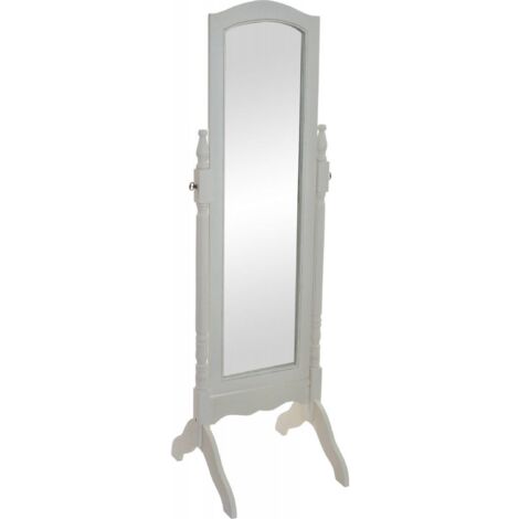 Miroir sur pied élégant blanc pour chambre chic - Blanc éclatant en bois naturel