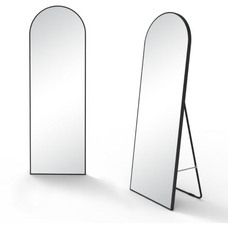 Miroir sur pied et bow miroir de sol 54 x 163cm, Grand Miroir dans la Chambre à Coucher, Dressing