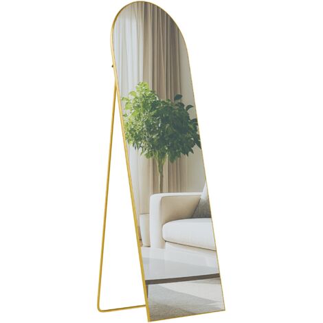 Miroir sur pied et mural en métal doré 150x50cm – Design élégant et moderne 100008505