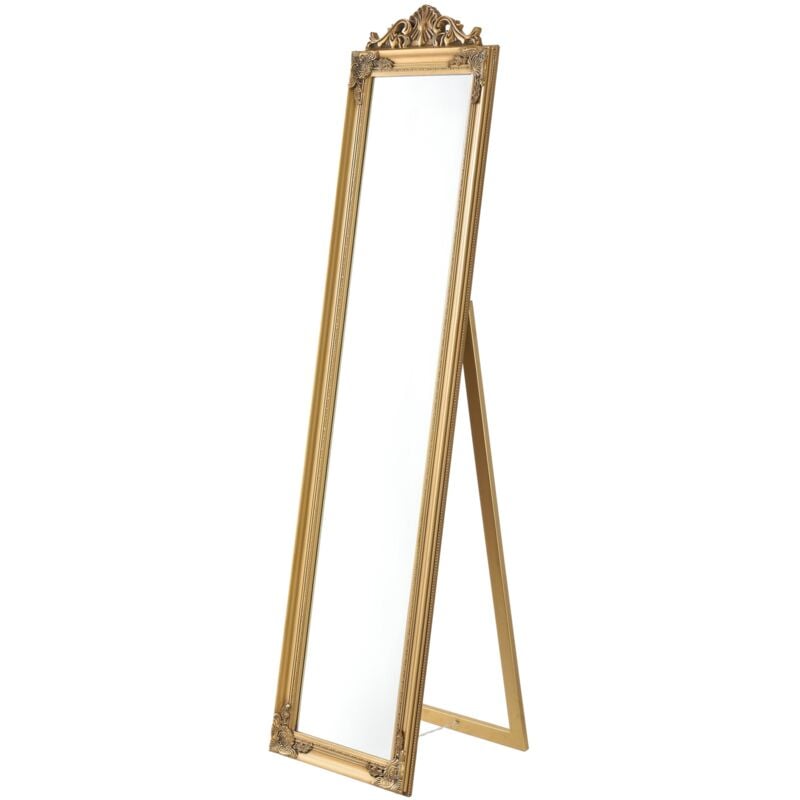 Miroir sur pied inclinable 160 x 40 cm doré