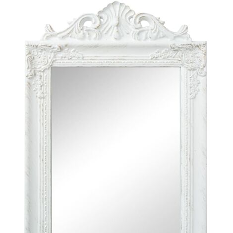 Miroir sur pied Luxueux, Miroir chambre, 160 x 40 cm Blanc OIB3982E