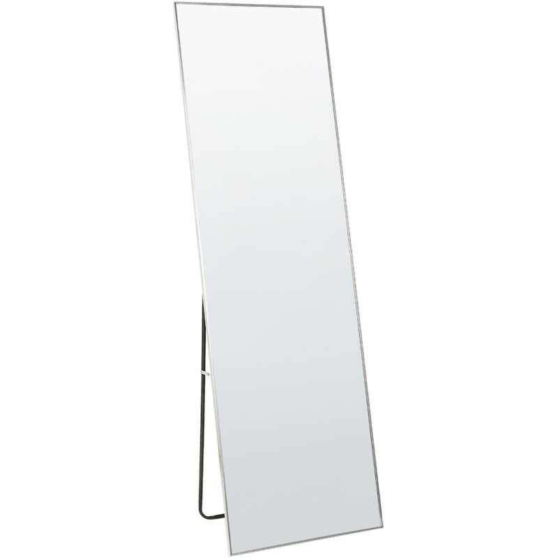 Beliani - Miroir sur Pied en Aluminium Argenté 50 x 156 cm Rectangle Moderne Beauvais