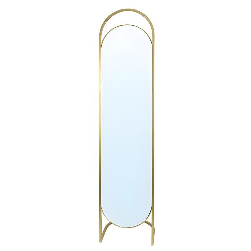 Vente-unique - Miroir sur pied psyché en métal - l. 41 x h. 171 cm - Doré - zineb