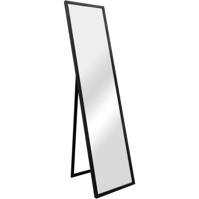 Miroir sur pied psyché inclinable 150 x 35 cm chambre salle de bain noir