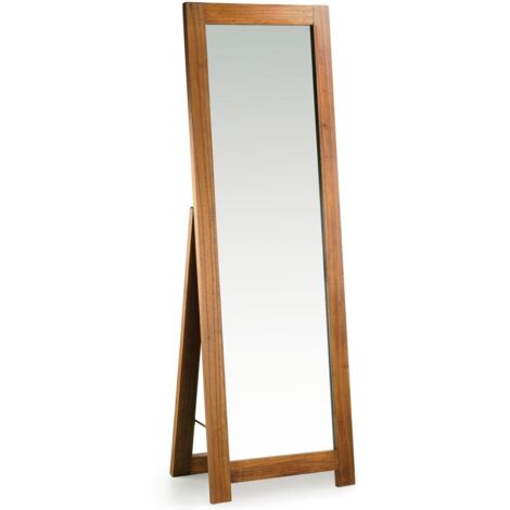 Miroir sur pied STAR - Cadre bois massif marron - L 50 x H 160cm