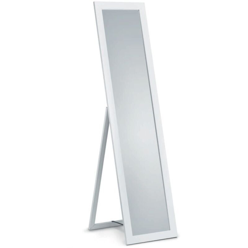 Miroir déco design, Miroir sur socle en bois 160 x 40 cm Tina Blanc en Verre, BOITE A DESIGN