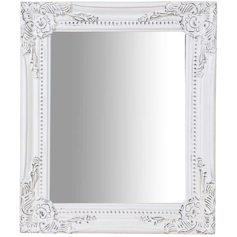 Miroir suspendu pour suspension verticale/horizontale L27xPR4xH32 cm blanc finition antique blanc