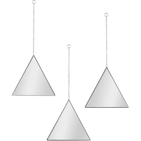 Miroir suspendu Triangle noir Louxor (Lot de 3)