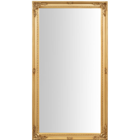 Miroir Mural à accrocher suspendu vertical/horizontal L72xPR3xH132 cm finition or antique