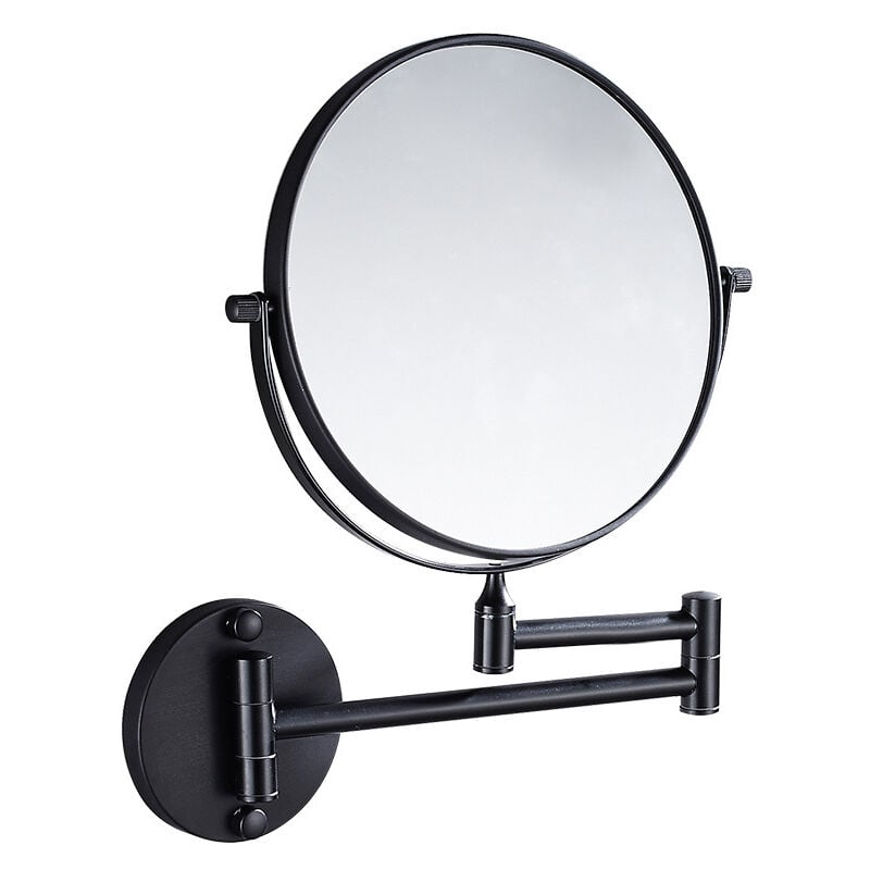 Miroir télescopique de salle de bain miroir de courtoisie pliant miroir de beauté miroir mural de salle de bain miroir grossissant - noir, 1pc Miroir