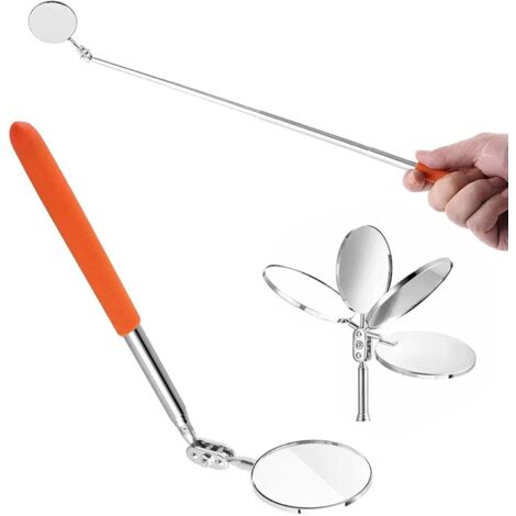 Miroir télescopique de section 50 mm² extensible et pivotant à 360°
