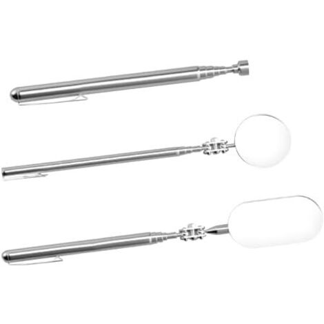 Miroir télescopique, ensemble d'inspection automobile, outil télescopique portable de 11 cm, design ergonomique, longueur réglable, outils pour la mécanique et l'entretien, usage personnel -