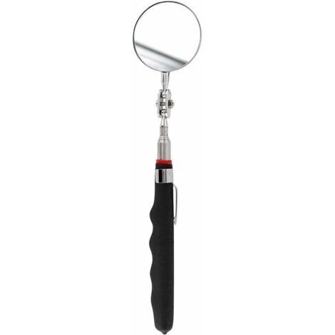 Miroir télescopique ultra plat - Extensible jusqu'à 70 cm - Double articulation à rotule - Poignée antidérapante