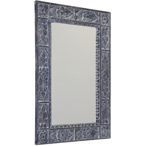 Miroir UBUD avec cadre, 70x100cm, gris