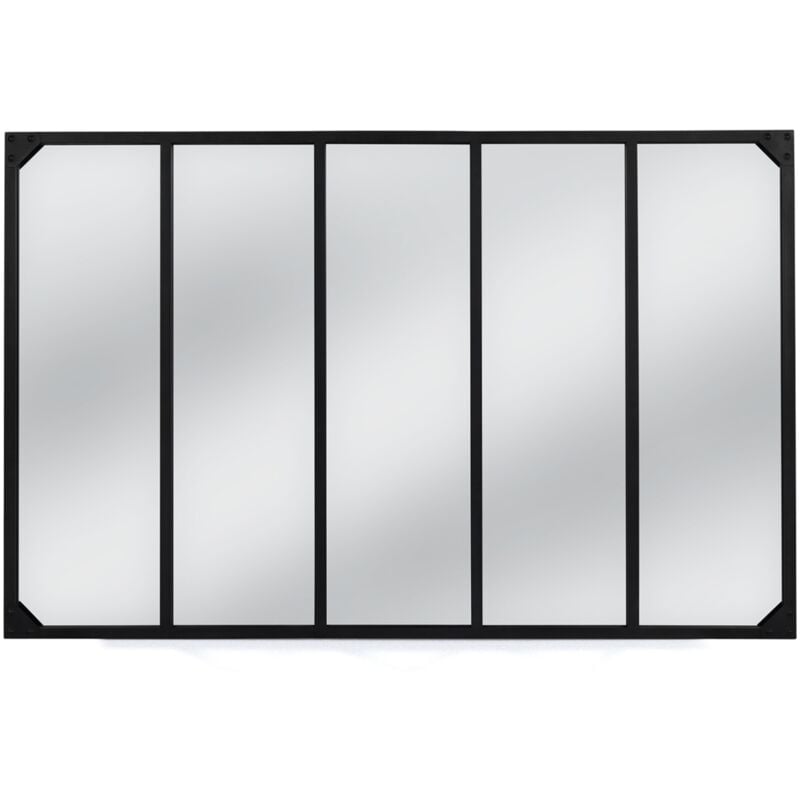 Miroir verrière 5 bandes design industriel 140x84 cm