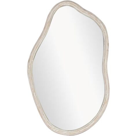 Miroir vintage asymétrique en bois rustique – Dimensions 95x58x4cm – Résistant à la corrosion – Élégance bohème pour intérieur – Signes Grimalt